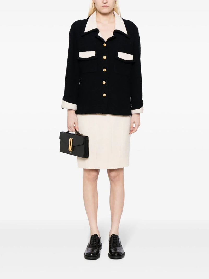 Single-Breasted Bouclé Skirt Suit Set