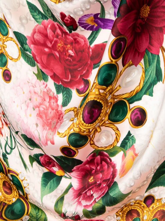 Camellia Pearl Silk Scarf