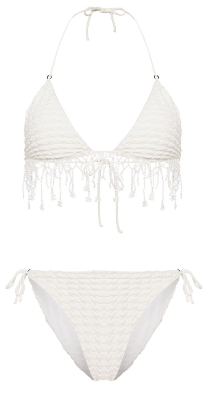 CC Logo Fringed bikini