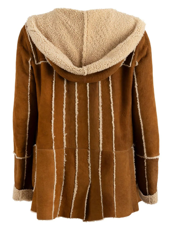 Shearling-Trim Suede Jacket