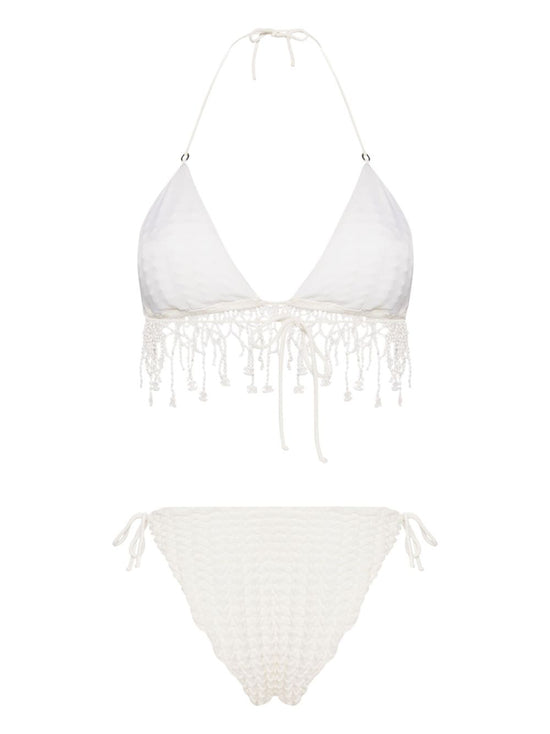 CC Logo Fringed bikini