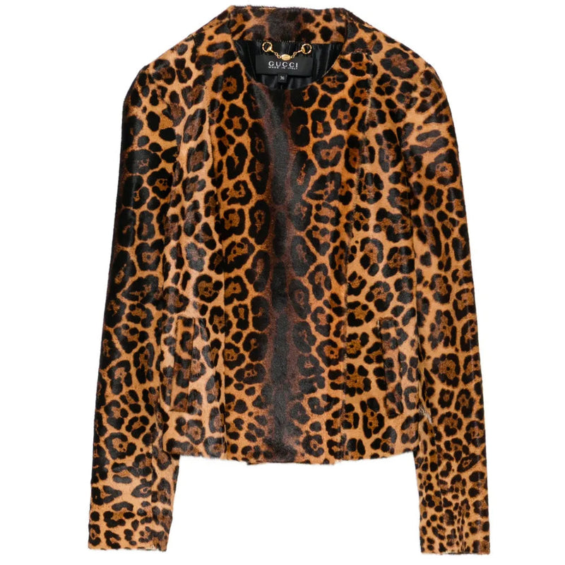 Leopard Print Ponyhair Jacket