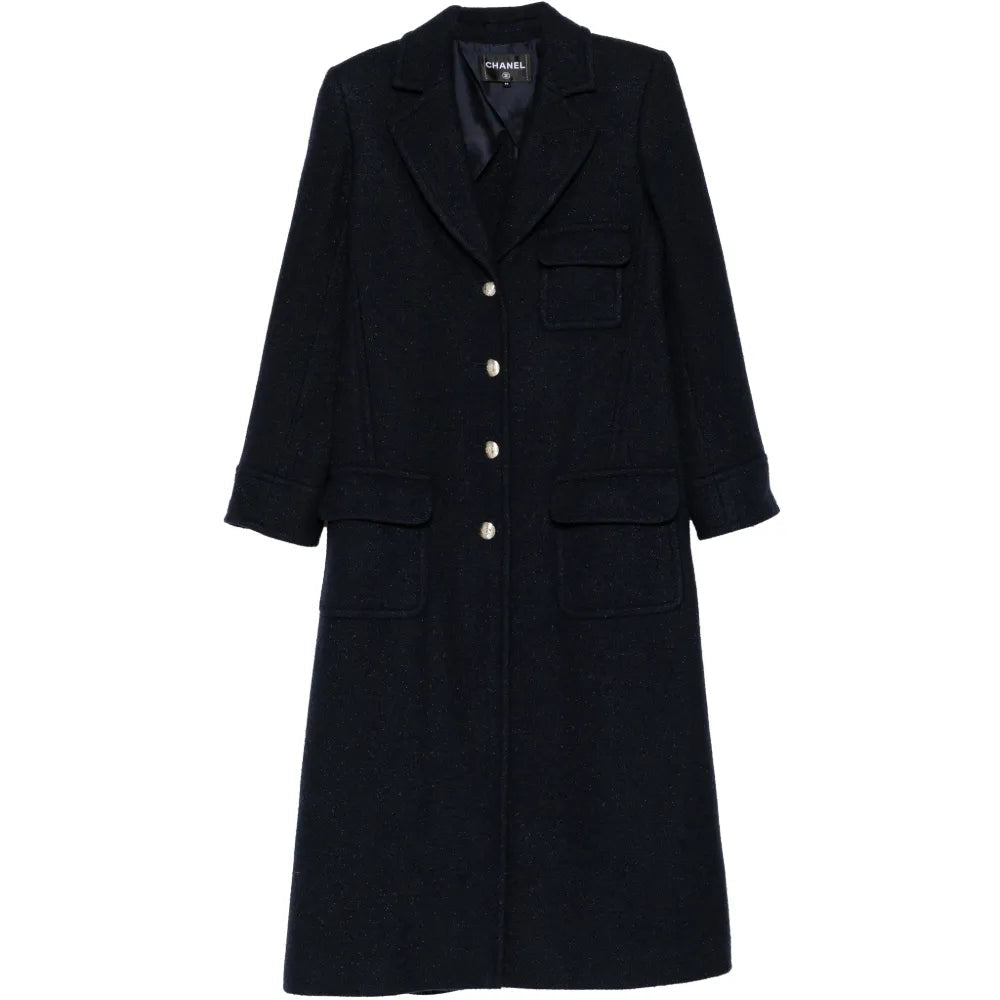 Navy Wool Coat - CHANEL from Rewind Vintage Affairs