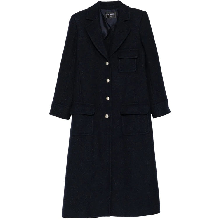 Navy Wool Coat - CHANEL from Rewind Vintage Affairs