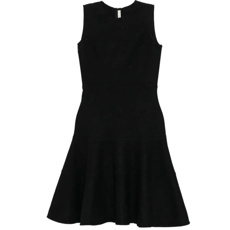 Black Sleeveless Wool Dress
