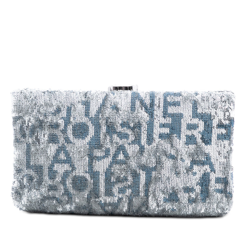 Satin Sequin Embroidered La Pausa Evening Clutch
