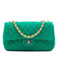 Perforated Calfskin Expandable Shoulder Bag