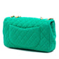 Perforated Calfskin Expandable Shoulder Bag