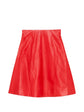 Red Leather A-line Skirt