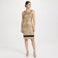 Gold Sequined Silk Midi Dress