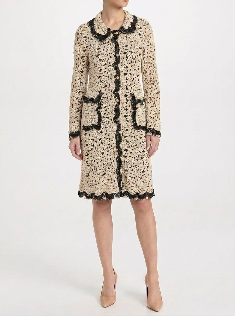 Floral Crochet Lace Coat