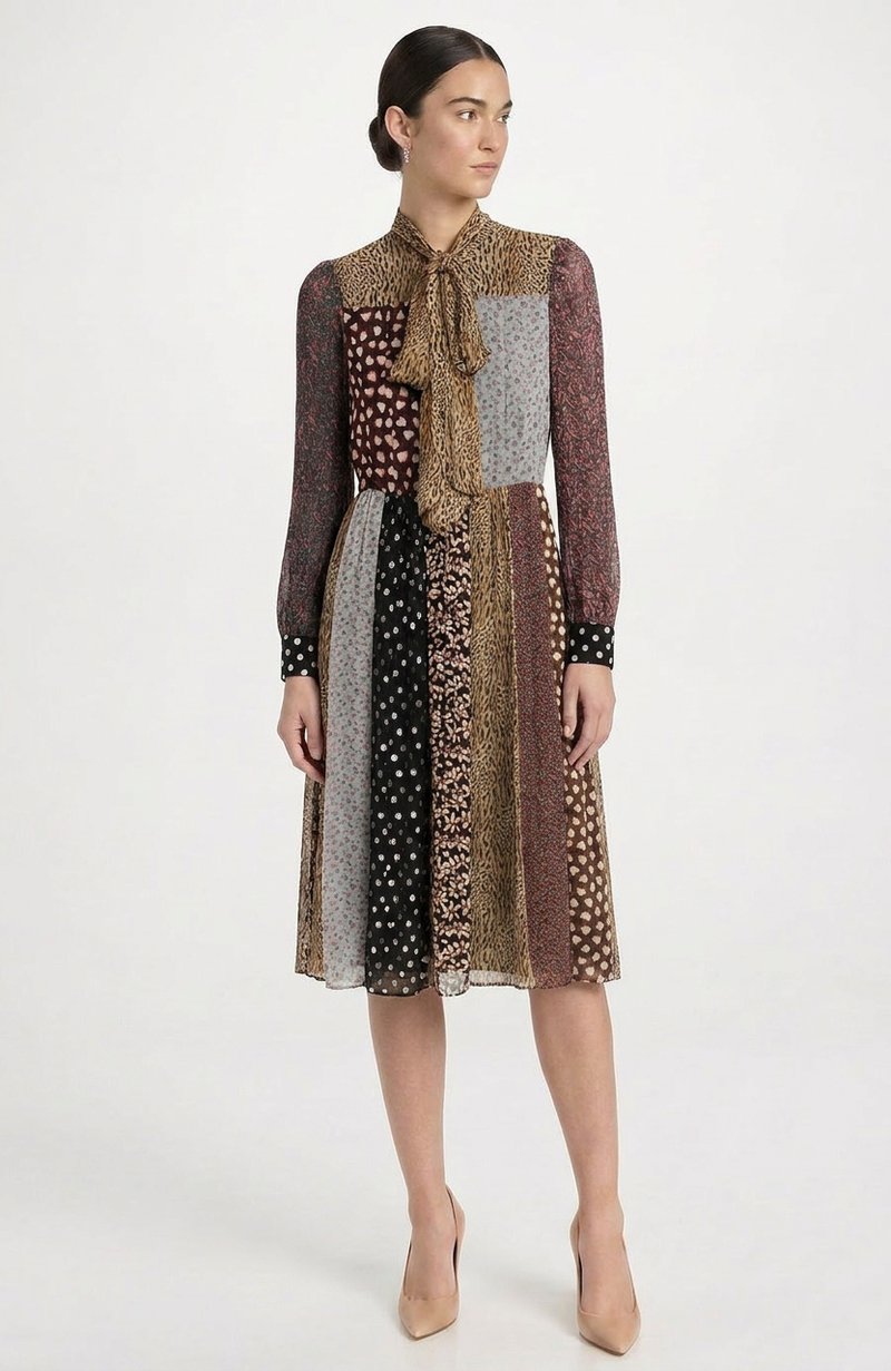 Patchwork Silk Dress