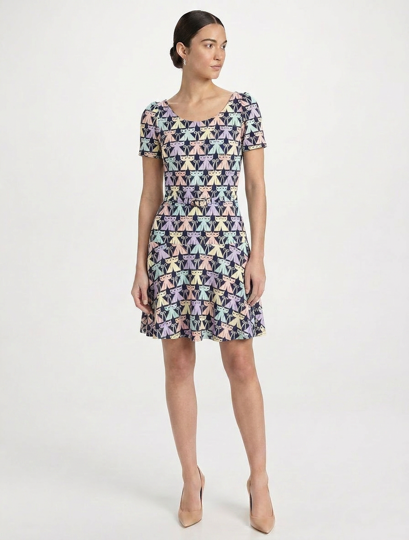 Cat Printed Dress