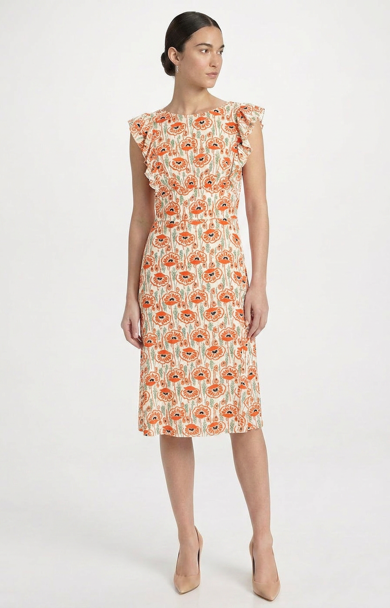 Floral Ruffled Midi Dress