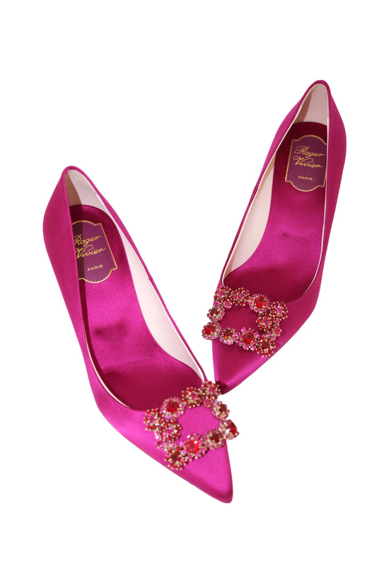 Roger Vivier Efflorescence Pumps Pink Satin