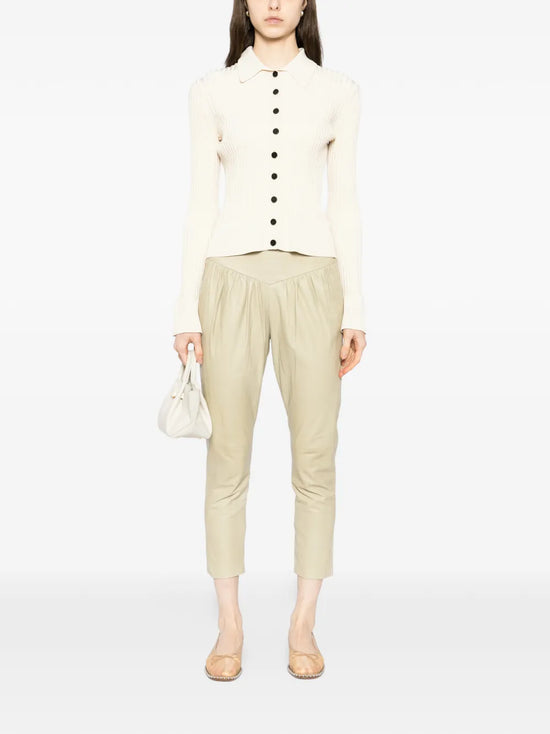 Sage Leather Trousers