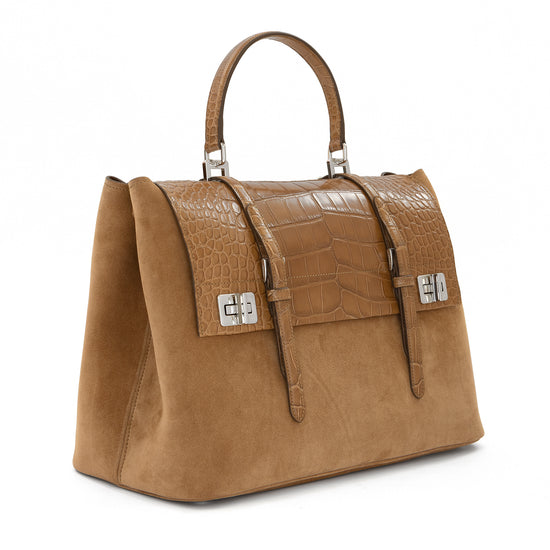 Double Flap Top Handle Bag