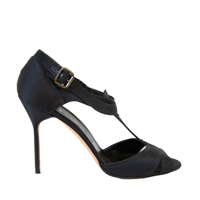 Manolo Blahnik Black Strappy Heels