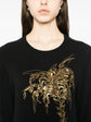 Gold-Embellished Black Knit Sweater
