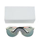 Vintage Dior Solar Shield sunglasses with dark tinted lenses and sleek black frame, displayed with their box.