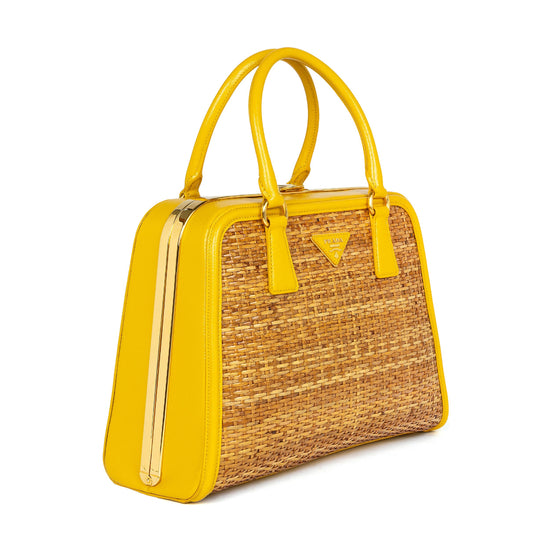 Wicker Pyramid Frame Bag