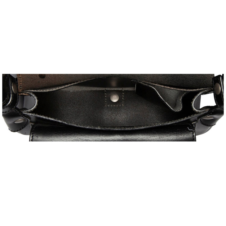 Black Leather Medallion Coins Saddle Bag - rewindvintageofficial