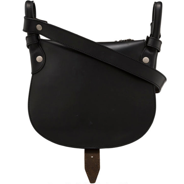 Black Leather Medallion Coins Saddle Bag - rewindvintageofficial