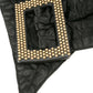Gold-Studded Black Leather Belt - rewindvintageofficial