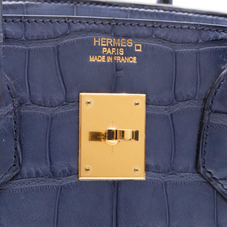 Hermes Exotic Brighton Blue 35cm Birkin Bag