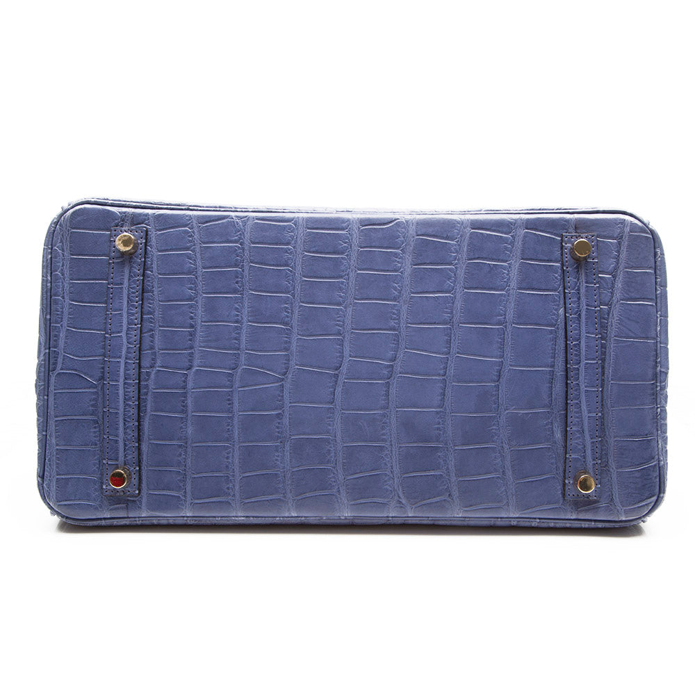 Hermes Exotic Brighton Blue 35cm Birkin Bag