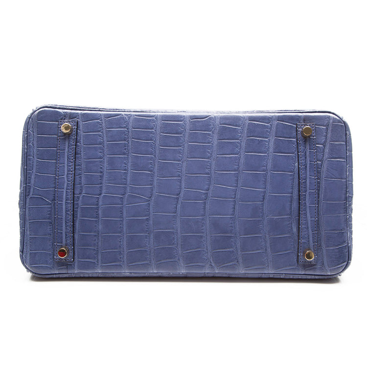 Hermes Exotic Brighton Blue 35cm Birkin Bag