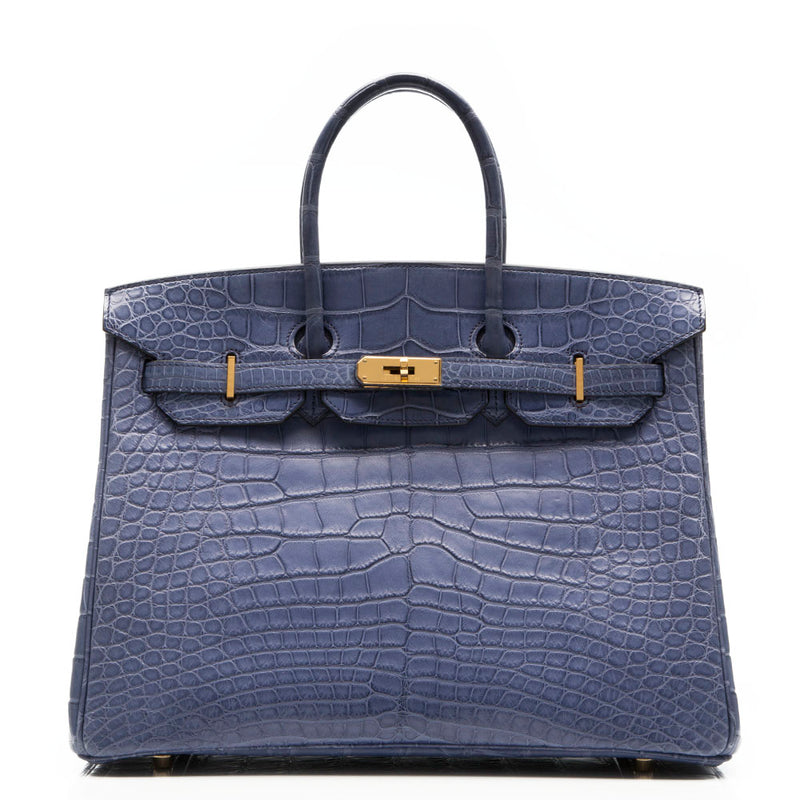 Hermes Exotic Brighton Blue 35cm Birkin Bag