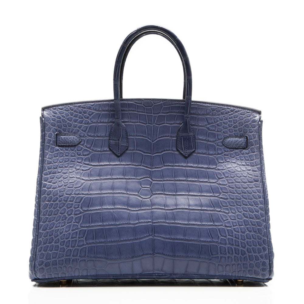 Hermes Exotic Brighton Blue 35cm Birkin Bag