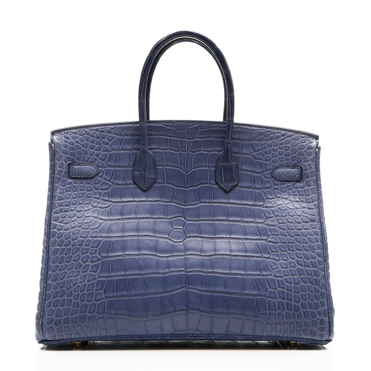 Hermes Exotic Brighton Blue 35cm Birkin Bag