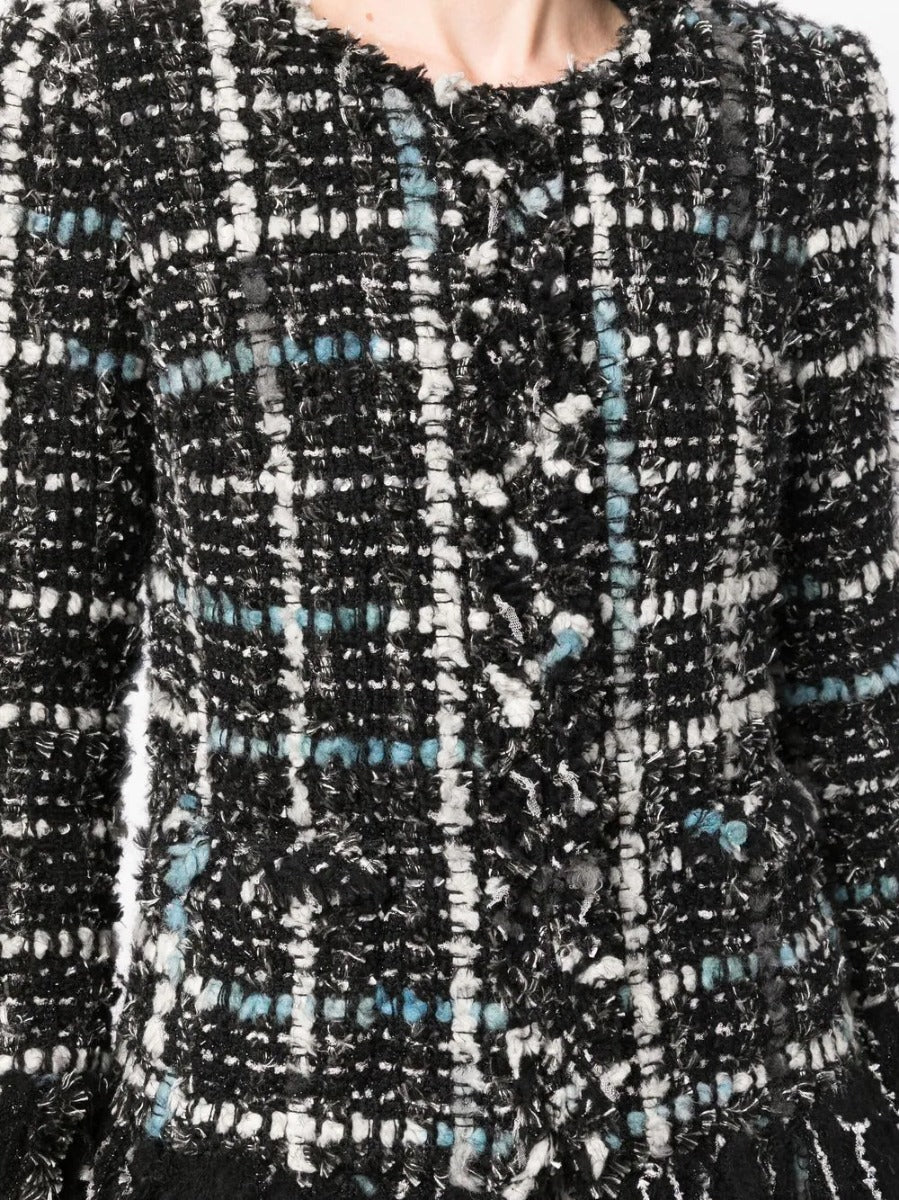 Frayed Tweed Collarless Jacket - Rewind Vintage Affairs
