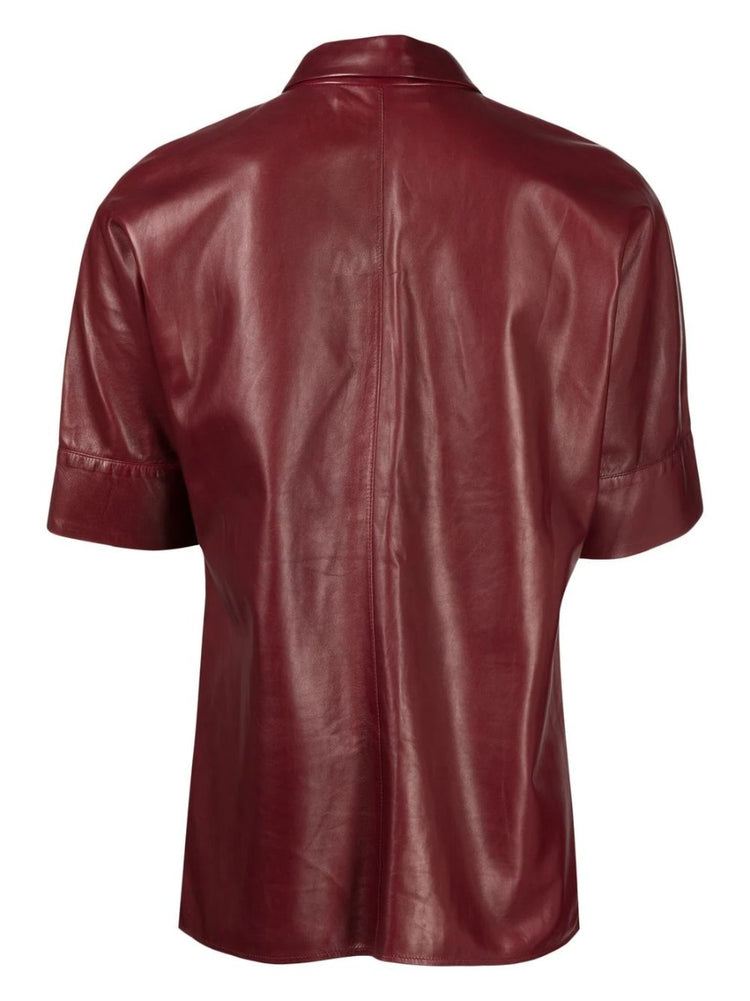 Pre-Fall 2014 Short-Sleeved Leather Shirt - Rewind Vintage Affairs