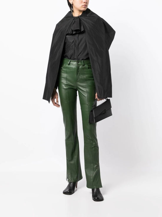 Black Cape Layered Silk Blouse - Rewind Vintage Affairs