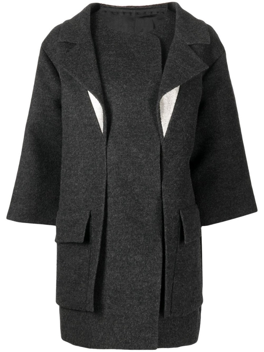 Grey Fall 2012 Layered Coat - Rewind Vintage Affairs