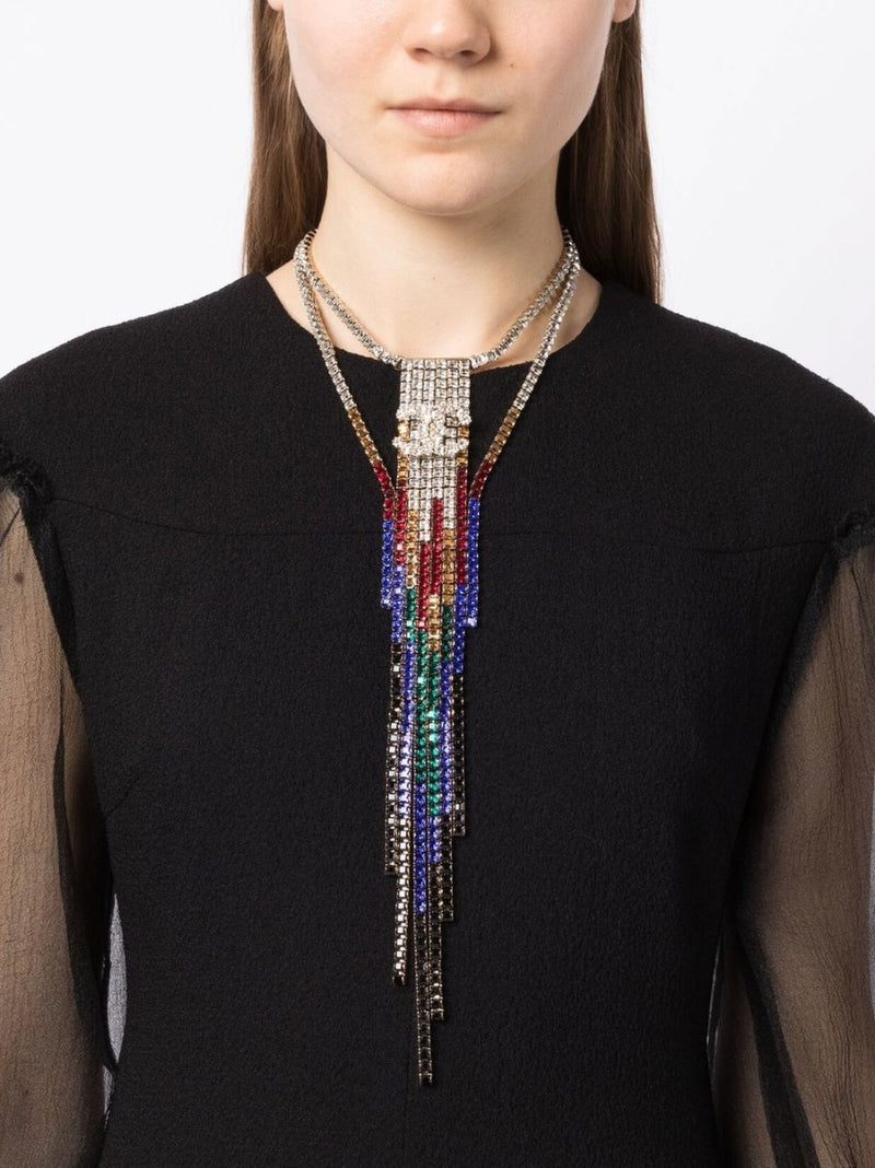 Pre-Fall 2019 Rainbow Rhinestone statement Necklace Chanel