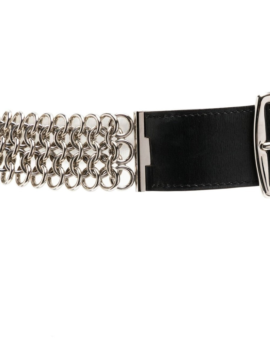 Mesh Chain Leather Belt - Rewind Vintage Affairs