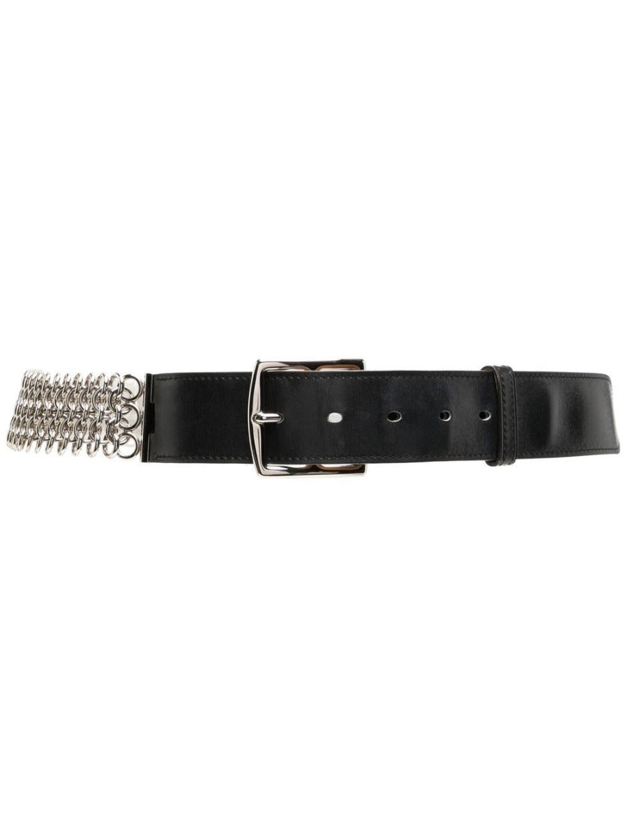 Mesh Chain Leather Belt - Rewind Vintage Affairs