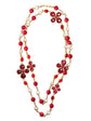 Gripoix Pearl Bead-Detailed Necklace Red Chanel