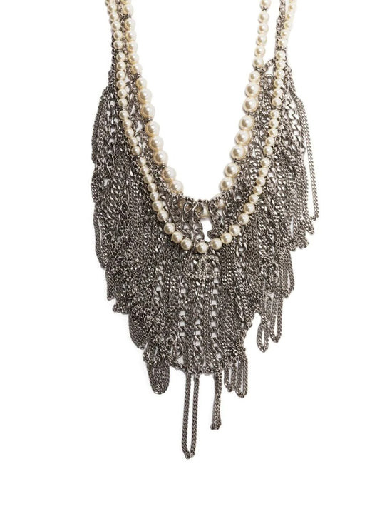 Pearl Chain-Detailed Necklace - Rewind Vintage Affairs