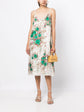 Floral Print Silk Slip Midi Dress - Rewind Vintage Affairs