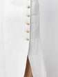 White Denim Button Long Skirt