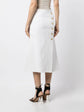 White Denim Button Long Skirt