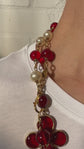 Gripoix Pearl Bead-Detailed Necklace Red Chanel
