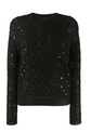 Black Louis Vuitton top with sequin embellishments, featuring a stylish and elegant design suitable for evening wear.