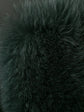 Burberry Prorsum black leather jacket with collar, button-front fastening, cropped silhouette, long sleeves, and oversized fur-trimmed front patch pockets.