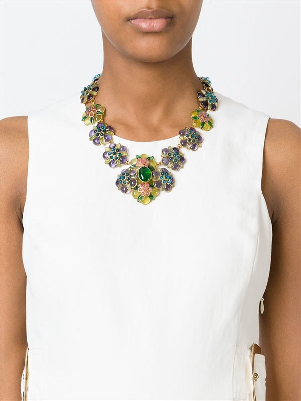 Chanel Gripoix Flower Necklace SOLD - rewindvintageofficial